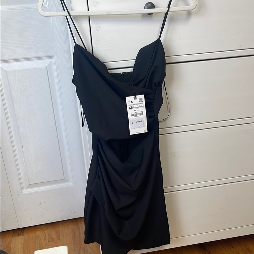 Zara Black Slip Dress with Spaghetti Straps (New with tags, never worn)